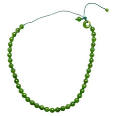 Nephrit-Jade-Halskette, handgefertigt, zertifiziert, unbehandelt