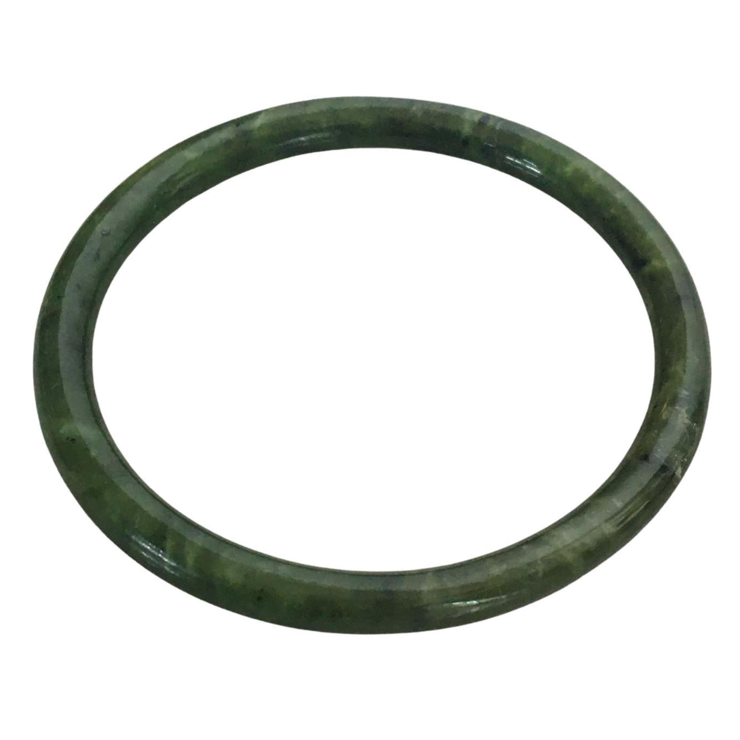 Women's or Men's Nephrite Jade Round Bangle Bracelet
