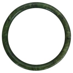 Nephrite Jade Round Bangle Bracelet