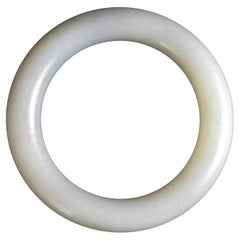 Nephrite "Mutton Fat" Jade Bangle Smooth Round Form Certified Untreated