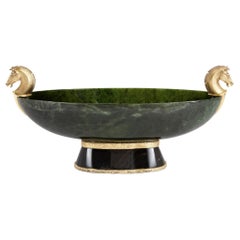 Nephrite, Obsidian, and Silver-Gilt Centrepiece Bowl by Asprey