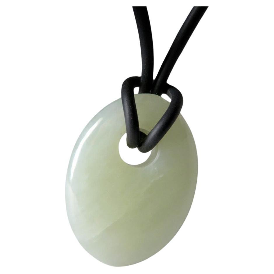 Nephrite Pendant White Jade Gemstone Unisex Fine Jewelry LOTR Style