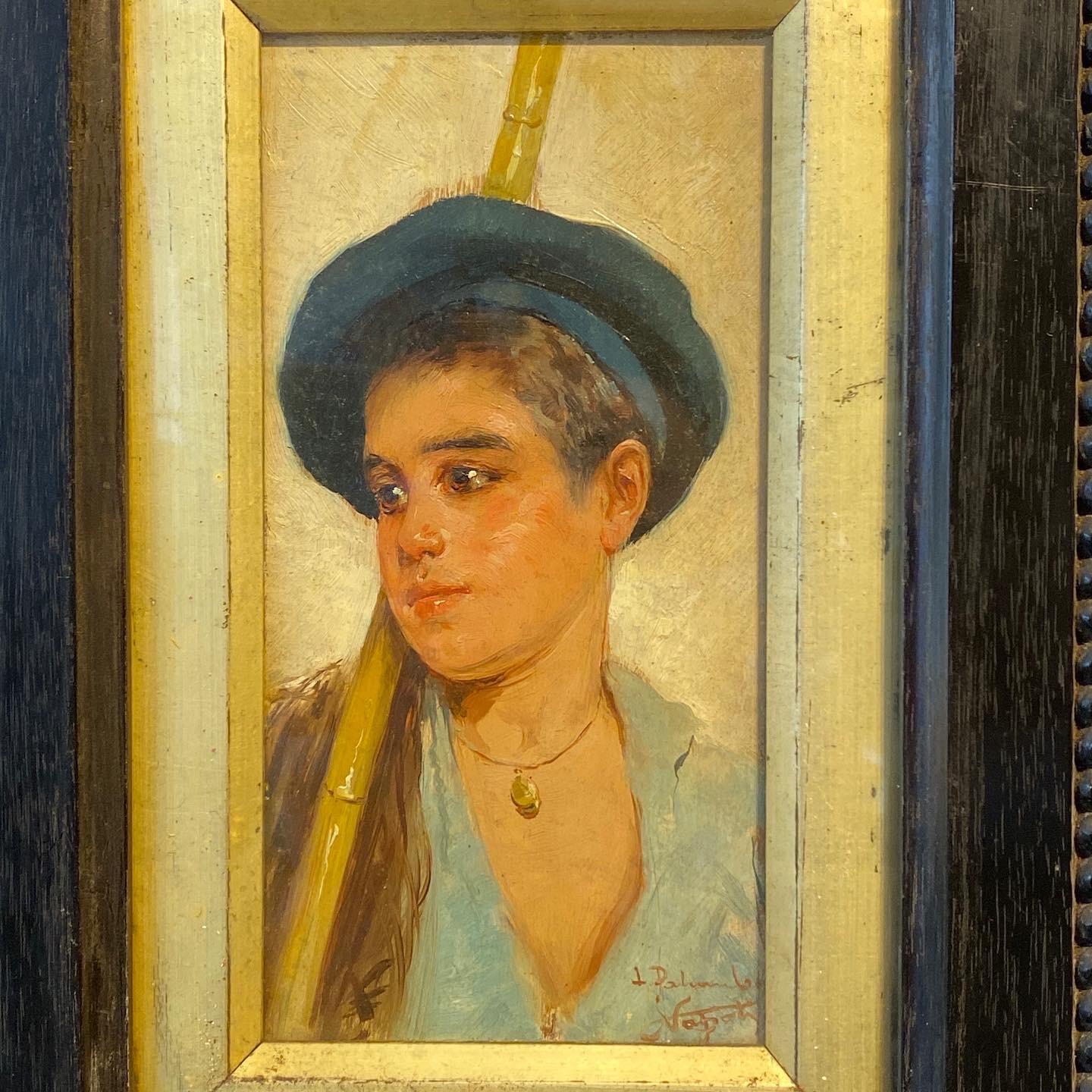 Italian Neapolitan Boys Oil On Panels by Luigi Palumbo