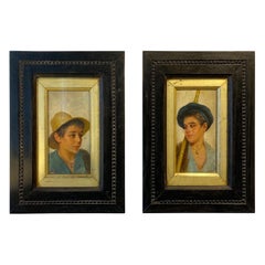 Neapolitan Boys Oil On Panels by Luigi Palumbo