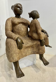 Sitting On The Bench Bronze Sculpture