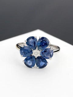 Neptune Almost Floral Tear-6 Ring