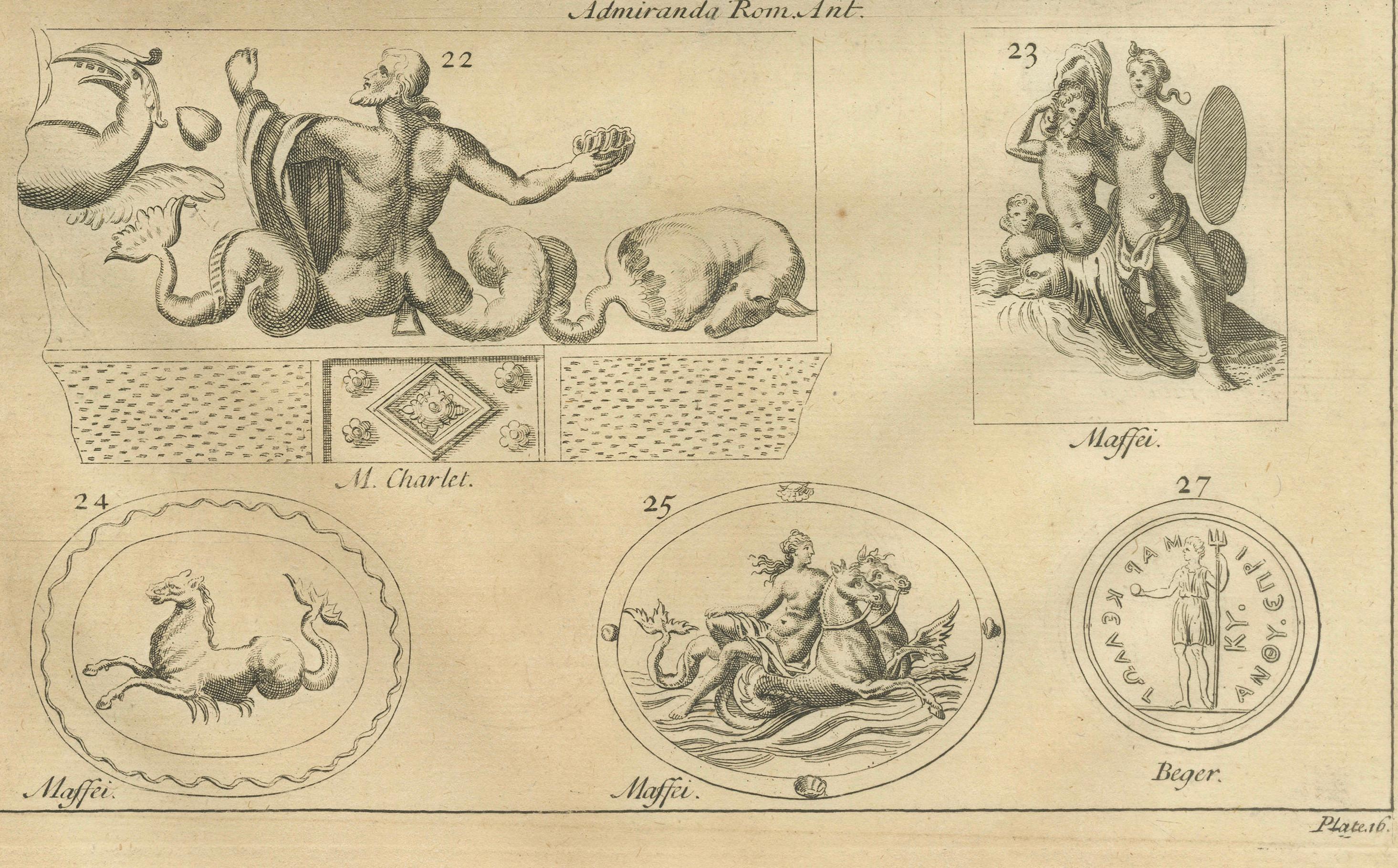Neptune and Marine Deities, Roman Sea Gods and Reliefs – Montfaucon, 1721