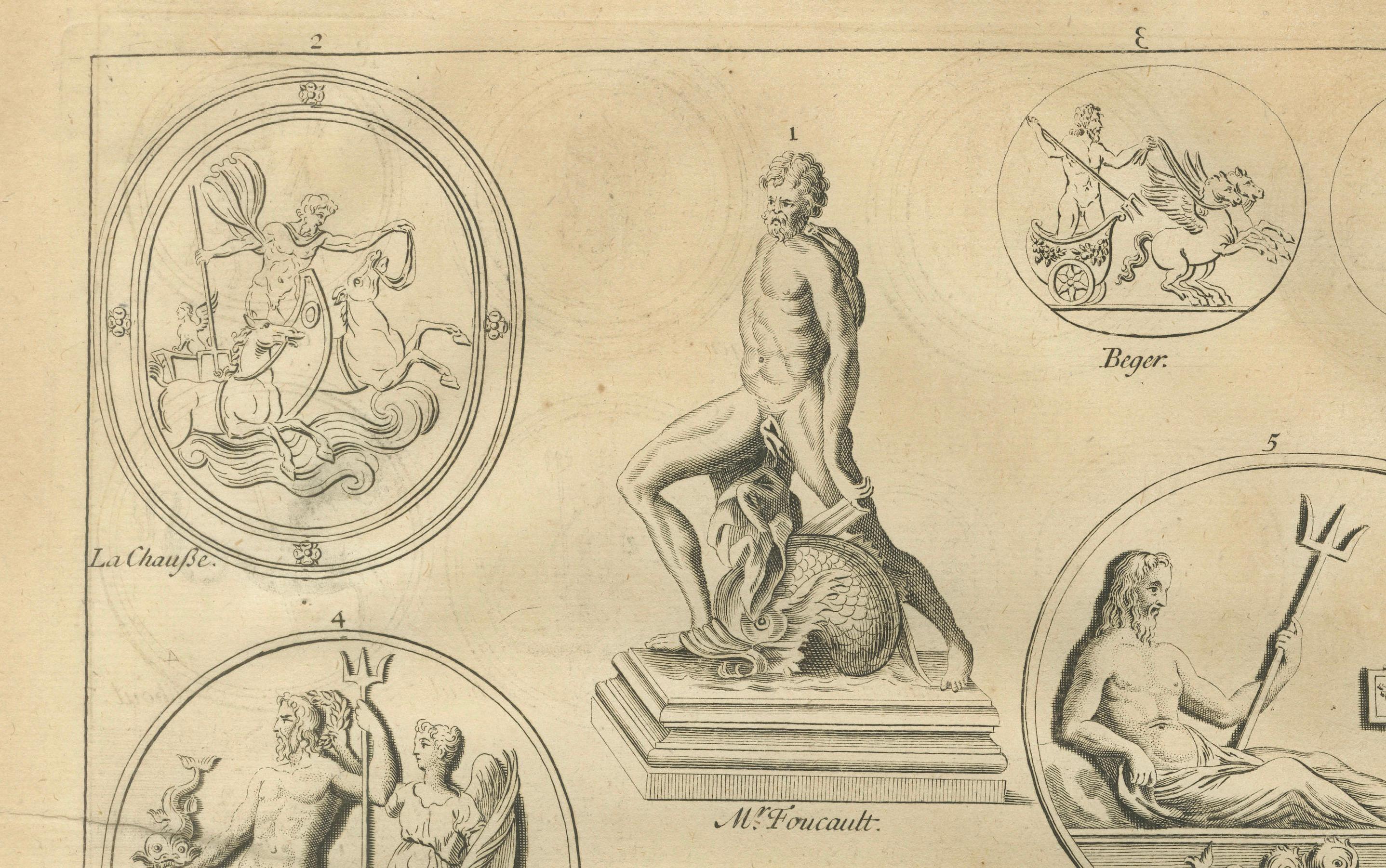 Neptune and Marine Deities, Roman Sea Gods and Reliefs – Montfaucon, 1721