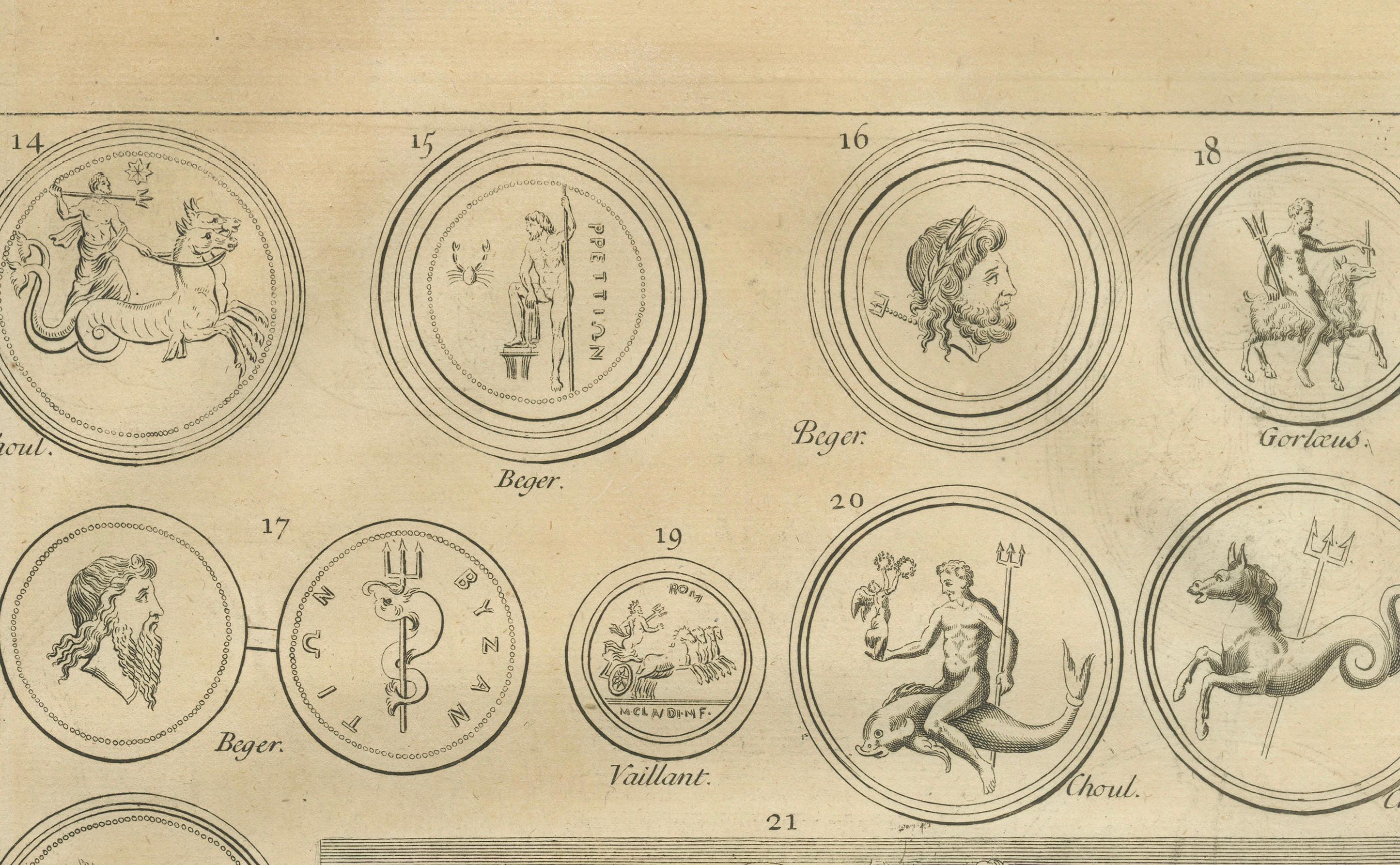 Neptune and Marine Deities, Roman Sea Gods and Reliefs – Montfaucon, 1721