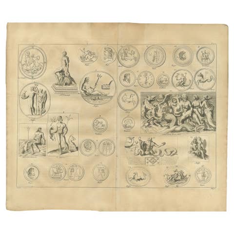 Neptune and Marine Deities, Roman Sea Gods and Reliefs – Montfaucon, 1721