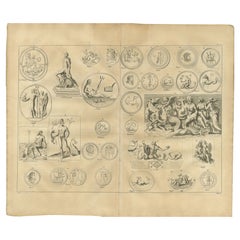 Neptune and Marine Deities, Roman Sea Gods and Reliefs – Montfaucon, 1721