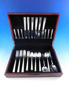 Neptune, John Petterson Sterling Silver Flatware Set Service 50pcs Arts & Crafts