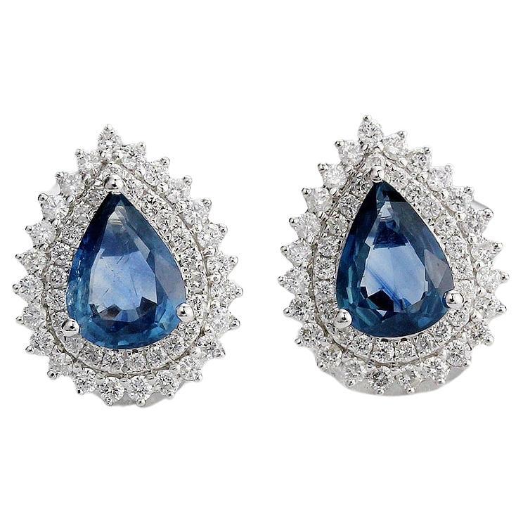 Neptune Double Round Tear Drop Earring For Sale