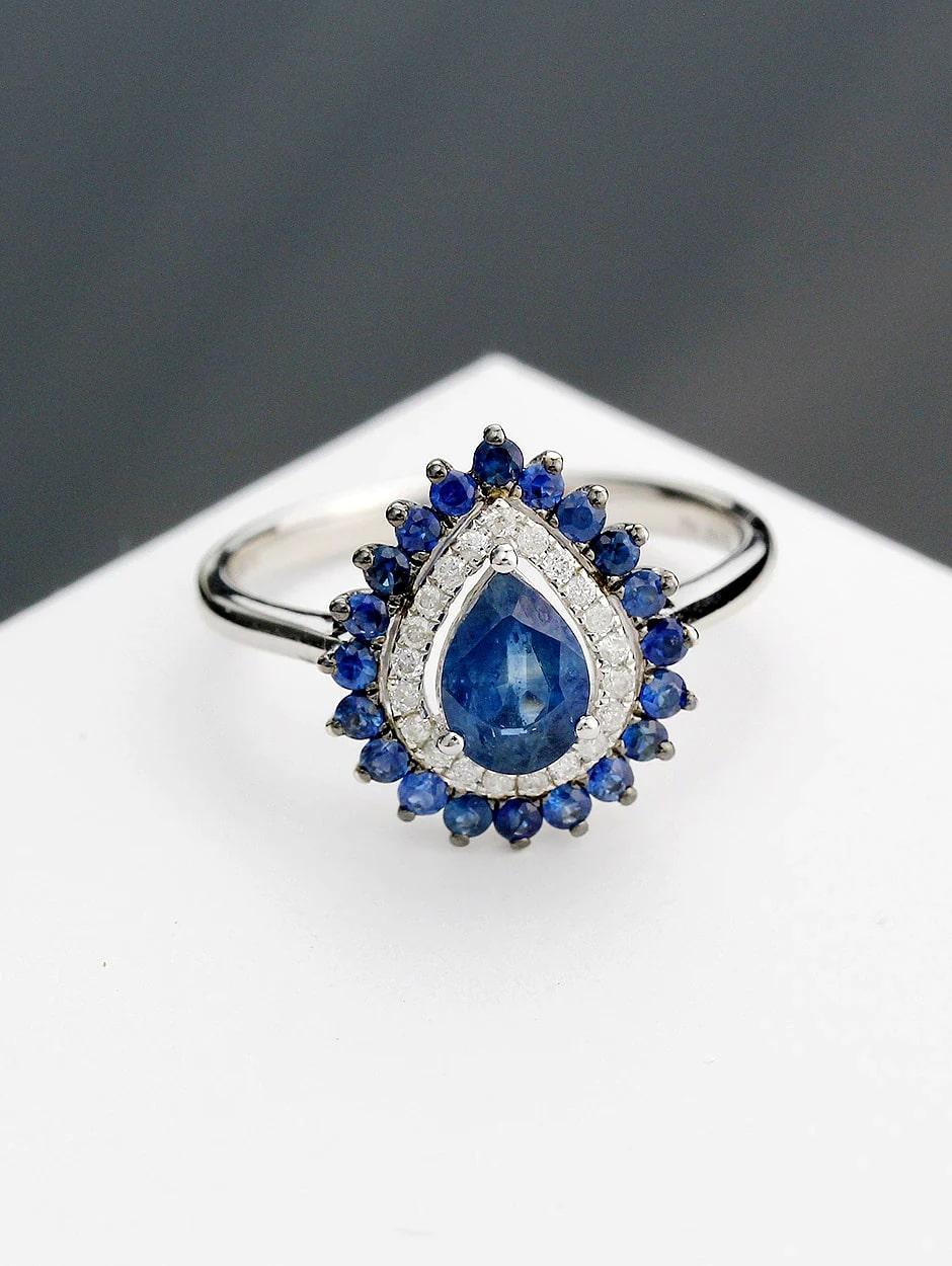 For Sale:  Neptune Drop With Sapphire Round Ring 2