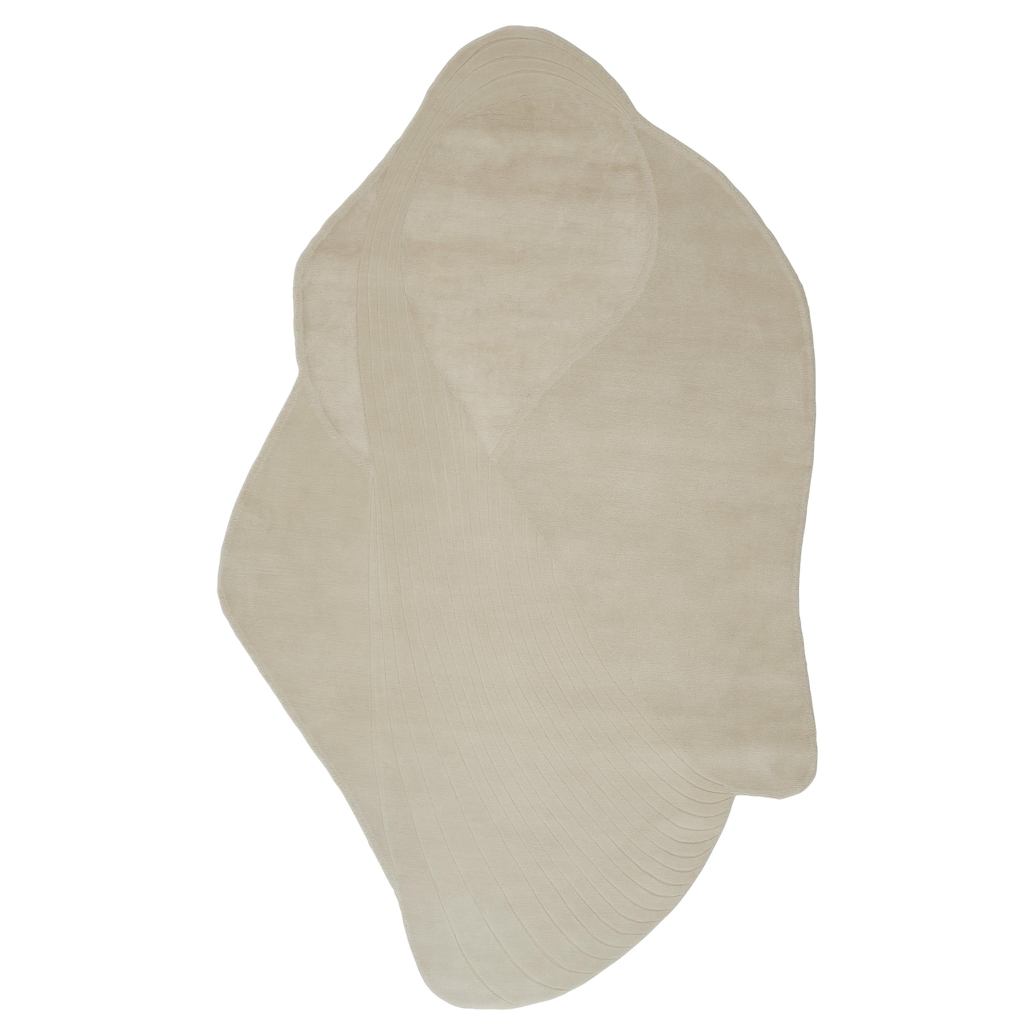 Scandinavian Modern 'Neptune Flow' Handmade Rug by Linie Design, Watertopia, 280 cm, Wool & Silk For Sale