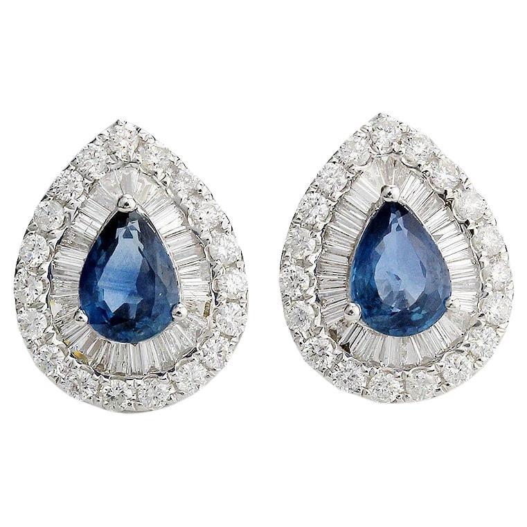 Neptune Tear Drop Baguette Round Earring