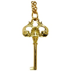 Neptune's Key Charm Necklace in 18 Karat Yellow Gold