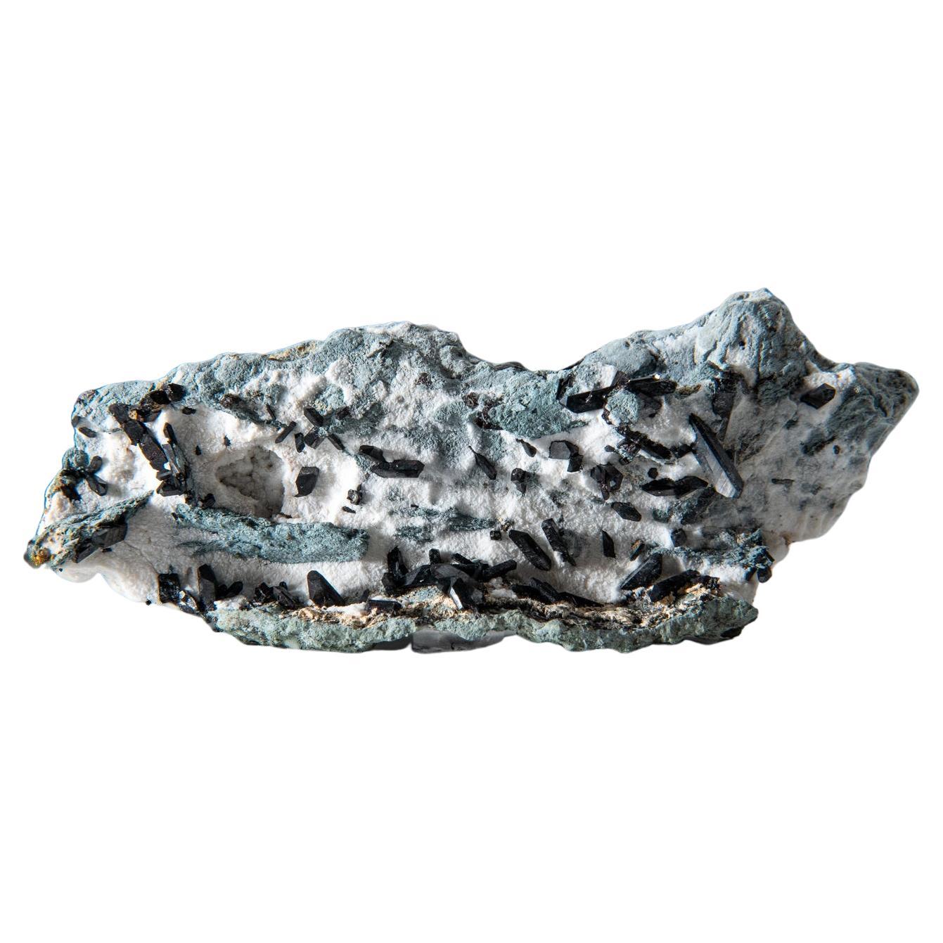 Neptunite on Natrolite from Benitoite Gem Mine, San Benito County, California For Sale