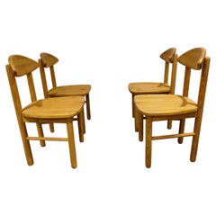 Ner Daumiller Pine Wood Dining Chairs for Hirtshals Savvaerk, Set of 4, 1980s