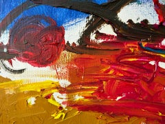 Abstract Expressionist Painting “Explosión Creativa en Sitges”, Textured Acrylic