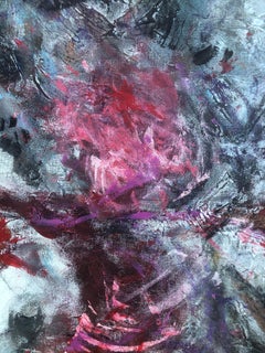 Black angel oil on canvas painting abstract expressionism