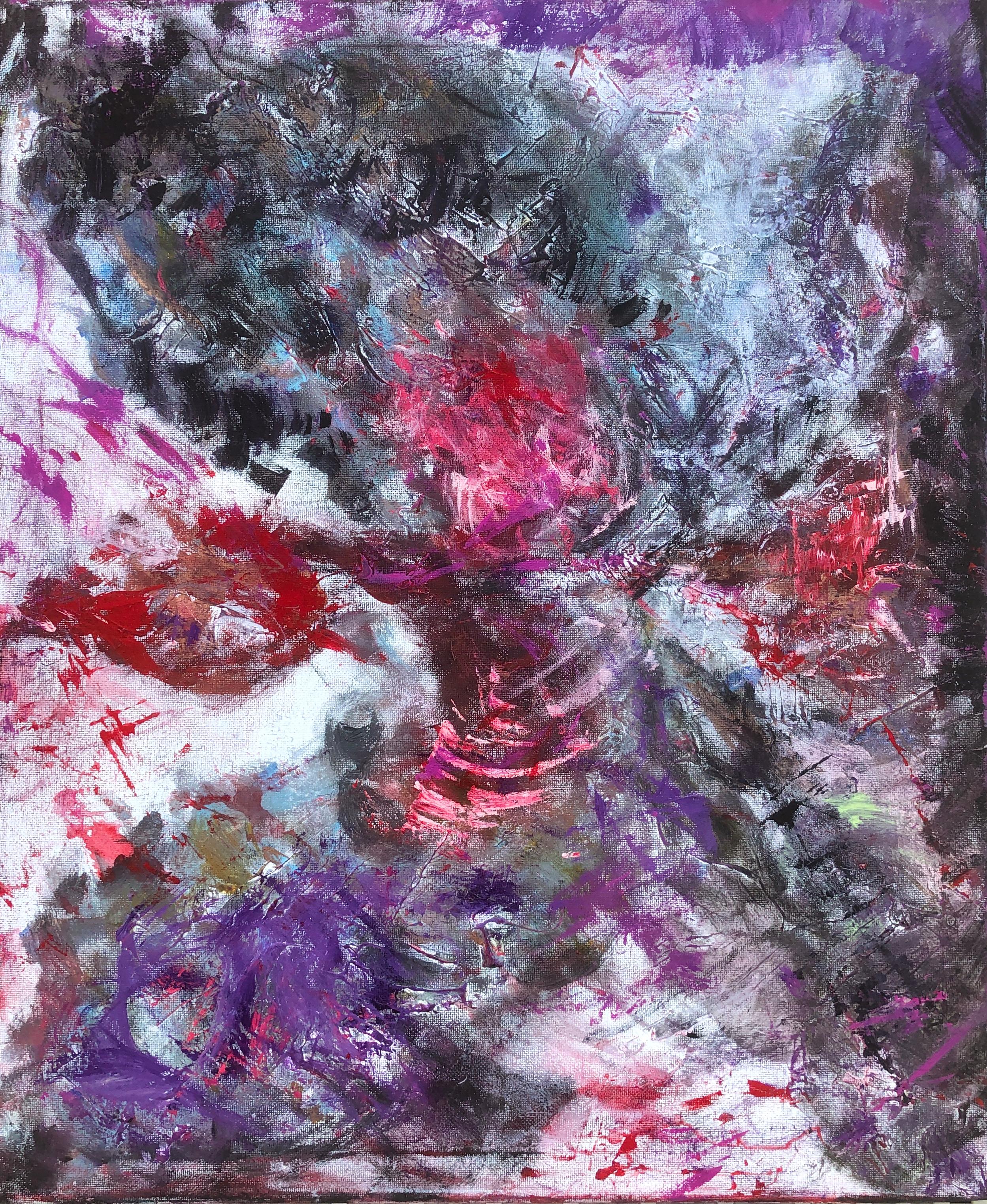 Angelo nero olio su tela pittura espressionismo astratto