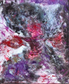 Black angel oil on canvas painting abstract expressionism