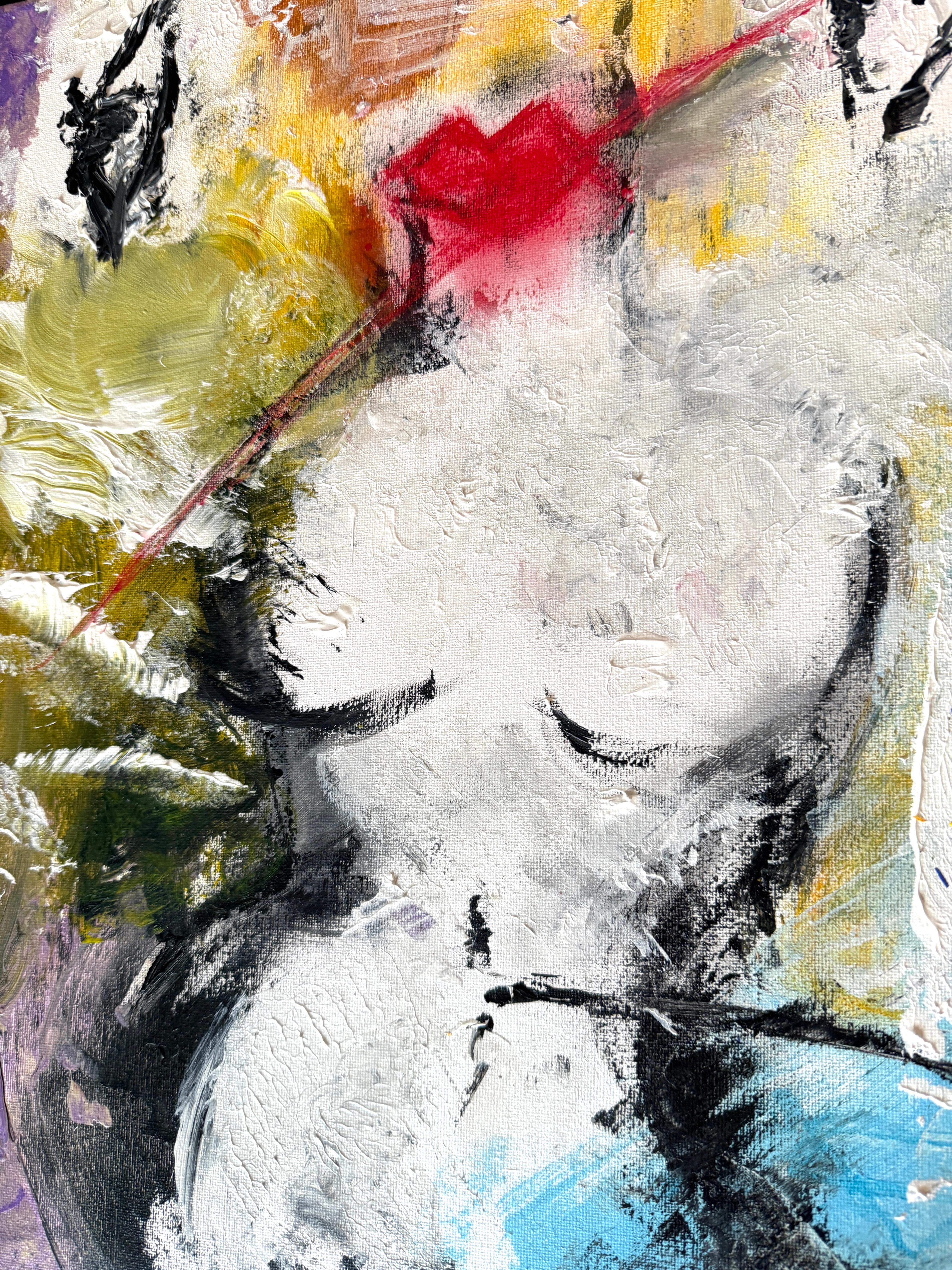 Femme fatale huile sur toile peinture nue en vente 2