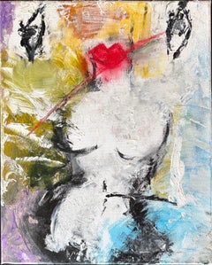 Femme fatale oil on canvas painting nude