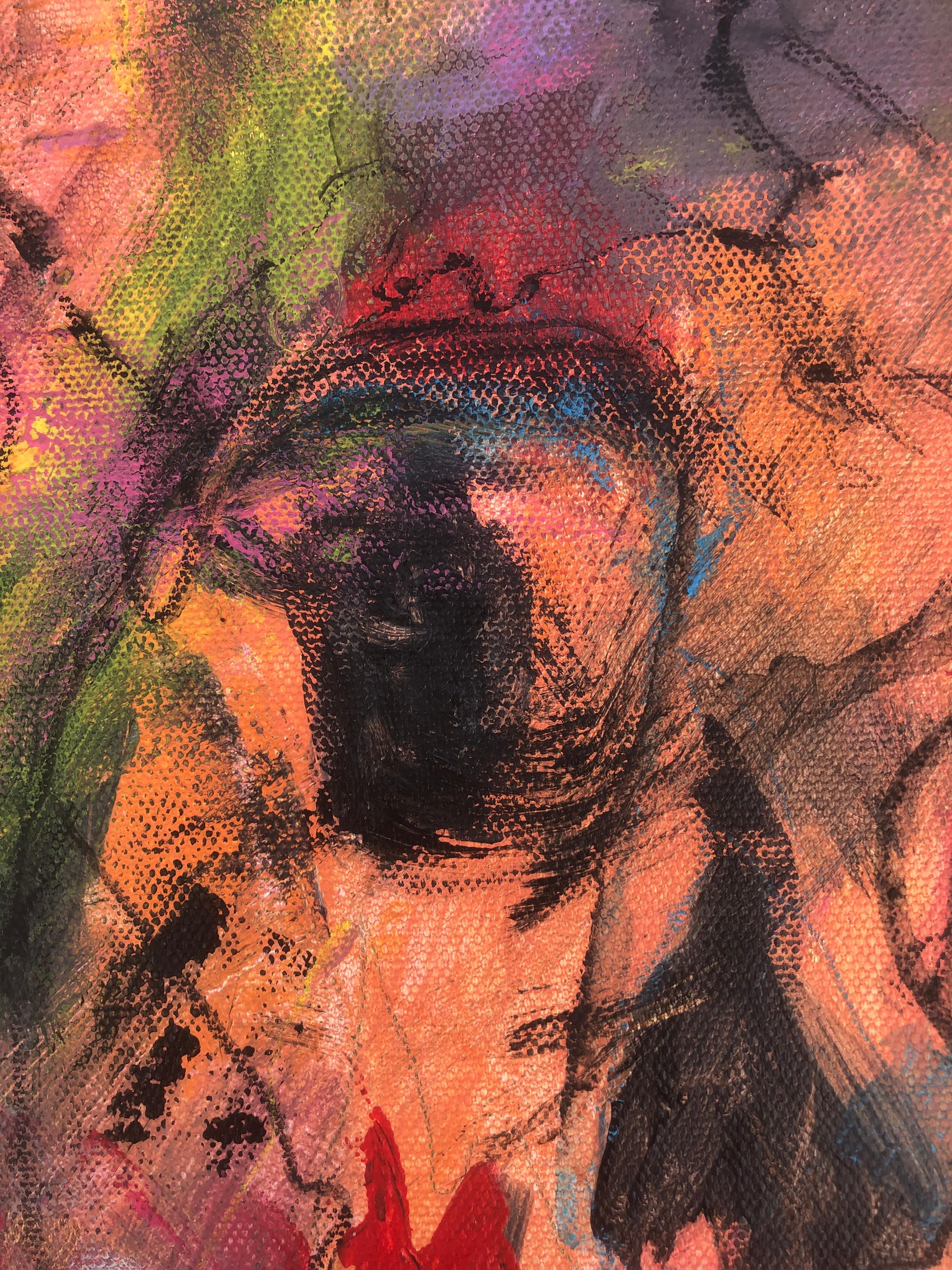 Halloween olio su tela pittura espressionista astratta - Abstract Painting Marrone di Nerea Caos