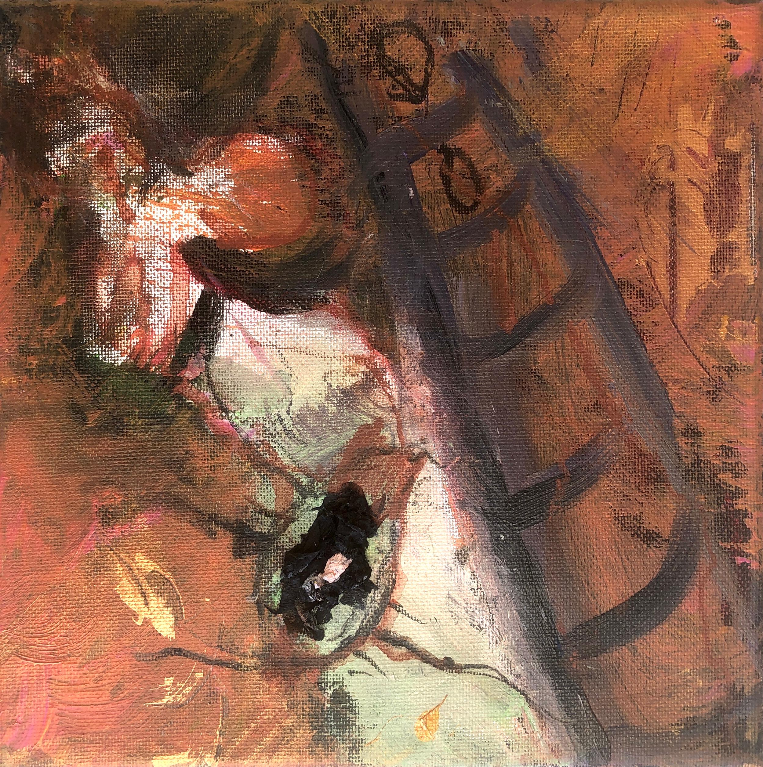 Nerea Caos Abstract Painting - Ladder to hell. oil on canvas painting abstract expressionism