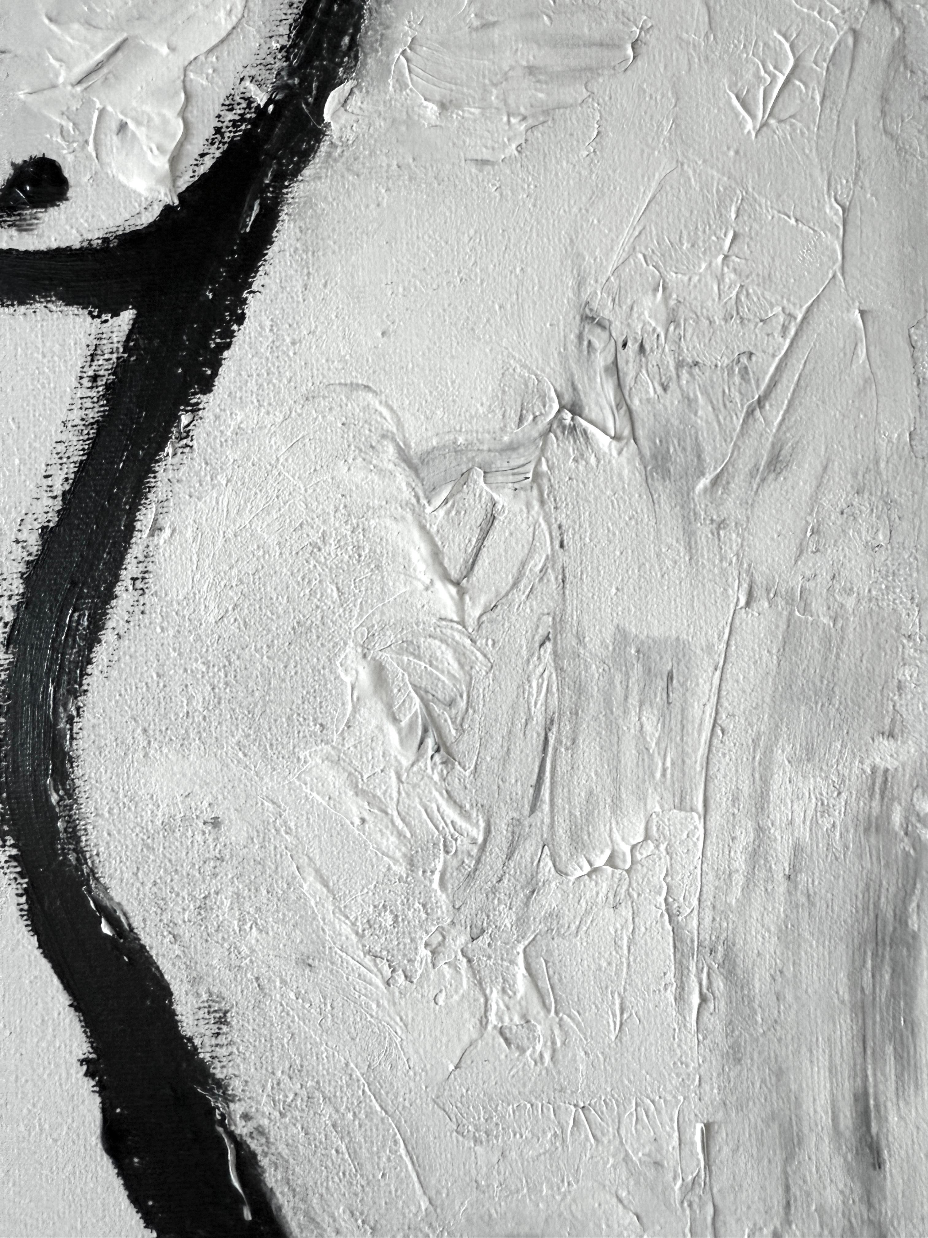 Femme nue huile sur toile peinture nue - Gris Nude Painting par Nerea Caos