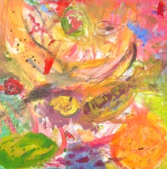 Fruits de saison huile sur toile peinture expressionniste abstraite