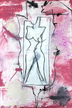 Socialism Leaves Us Naked Acrylic and collage on canvas painting