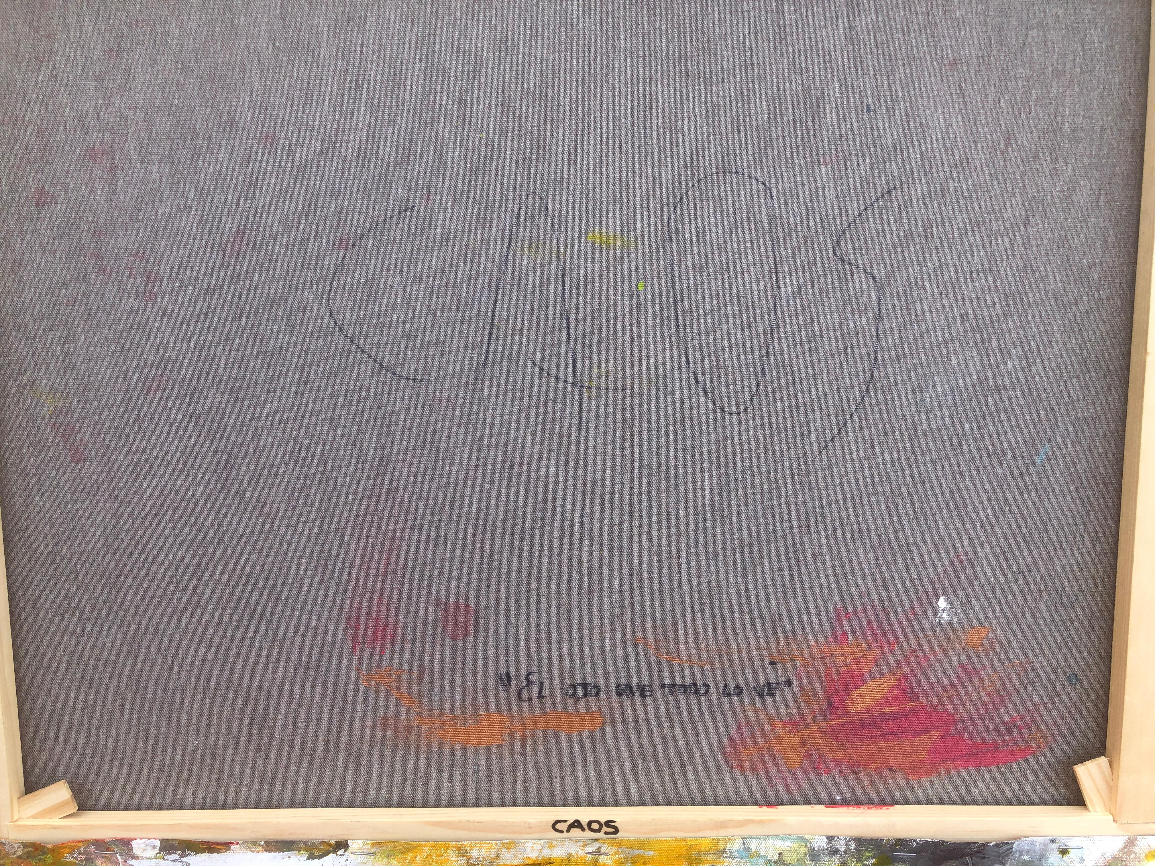 L'occhio onniveggente olio su tela pittura astratta espressionista in vendita 3