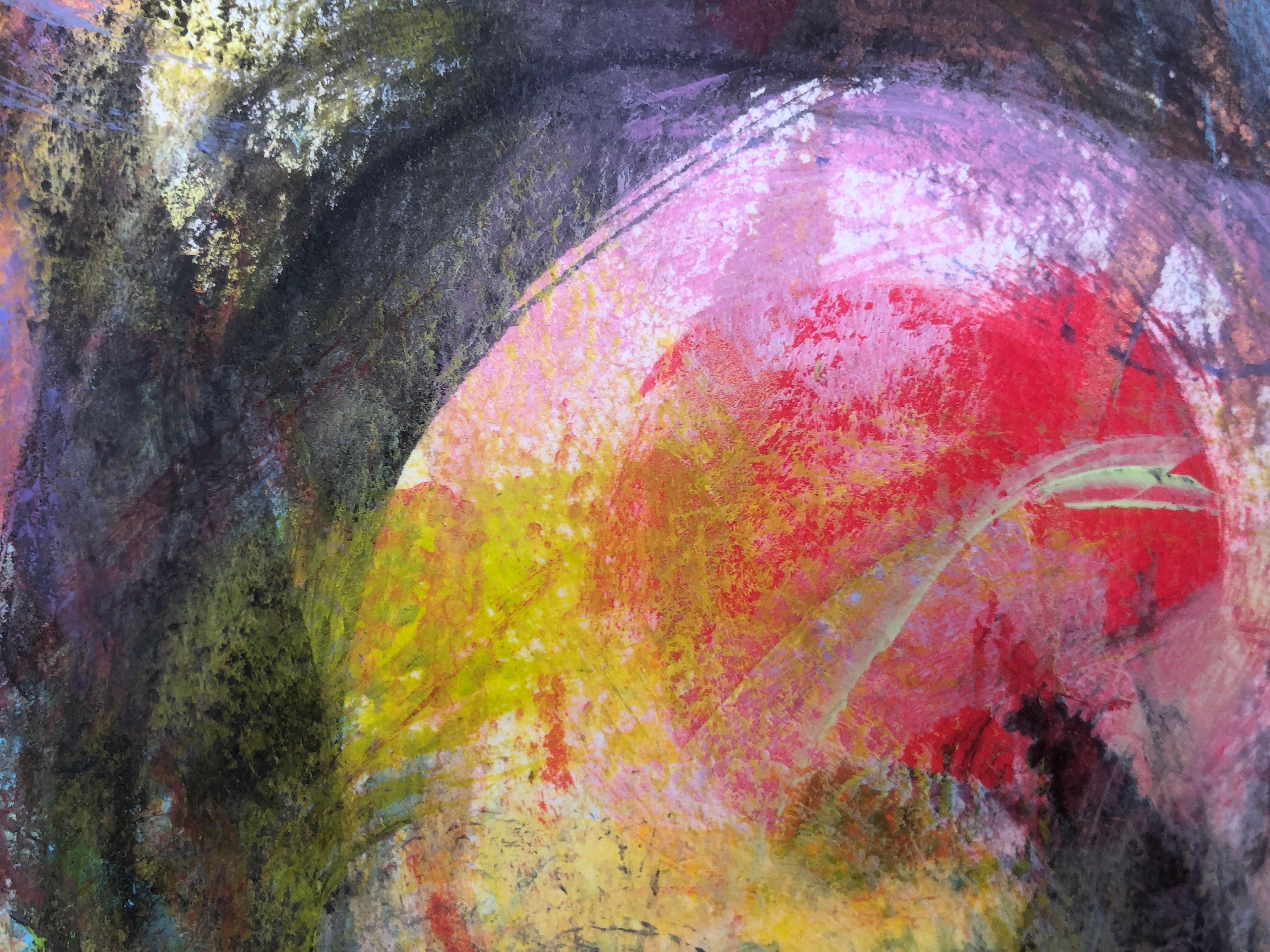 Peinture à l'huile et collage sur toile expressionniste abstraite « The all-seeing fetus » en vente 2