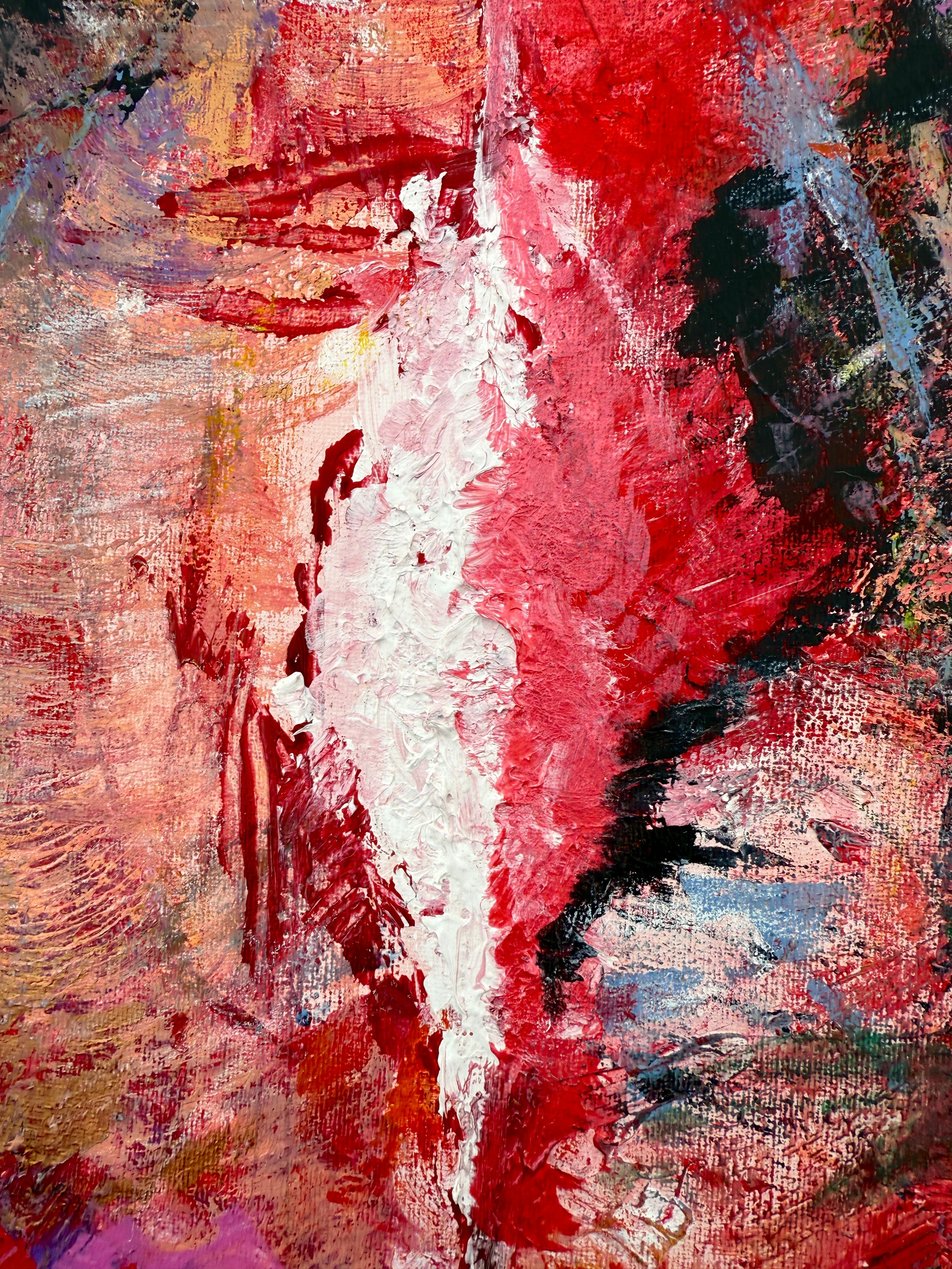 La Poderosa Vagina óleo sobre lienzo pintura expresionismo abstracto - Nude Painting Rosa de Nerea Caos