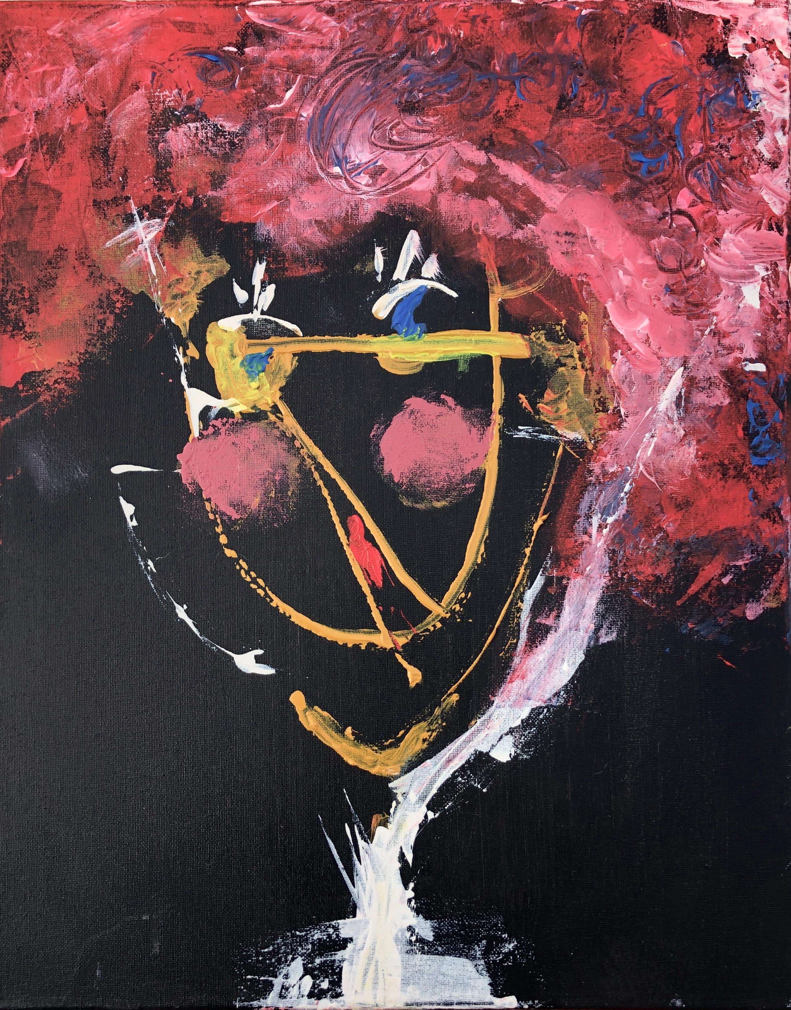 Abstract Painting de Nerea Caos - La mujer que sonríe sin motivo óleo sobre lienzo