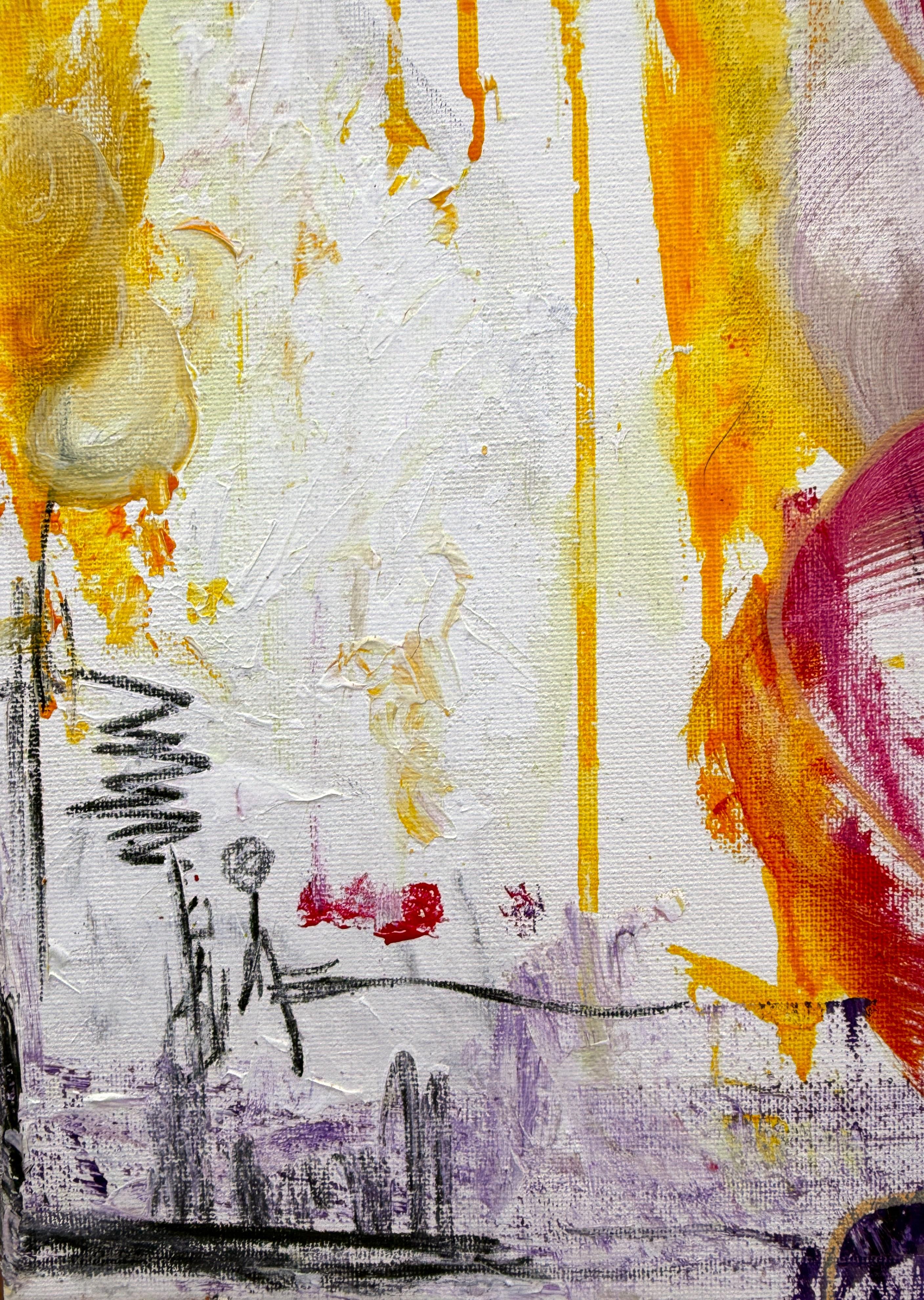 Krieg und Frieden Acryl auf Leinwand Gemälde – Painting von Nerea Caos