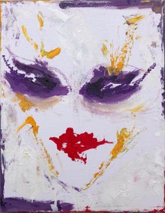 Woman face oil on canvas painting abstract expressionism