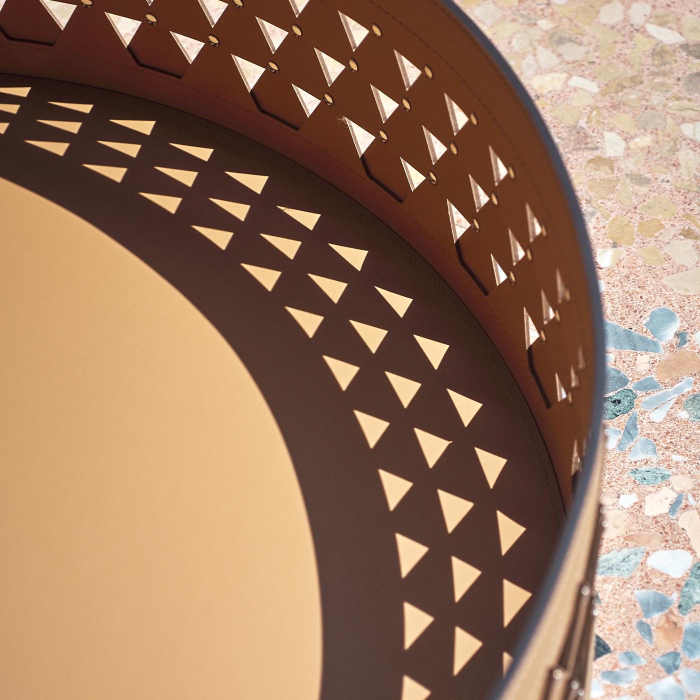 Nereide 70 Round Brown Leather Basket #2 by Exteta For Sale 3