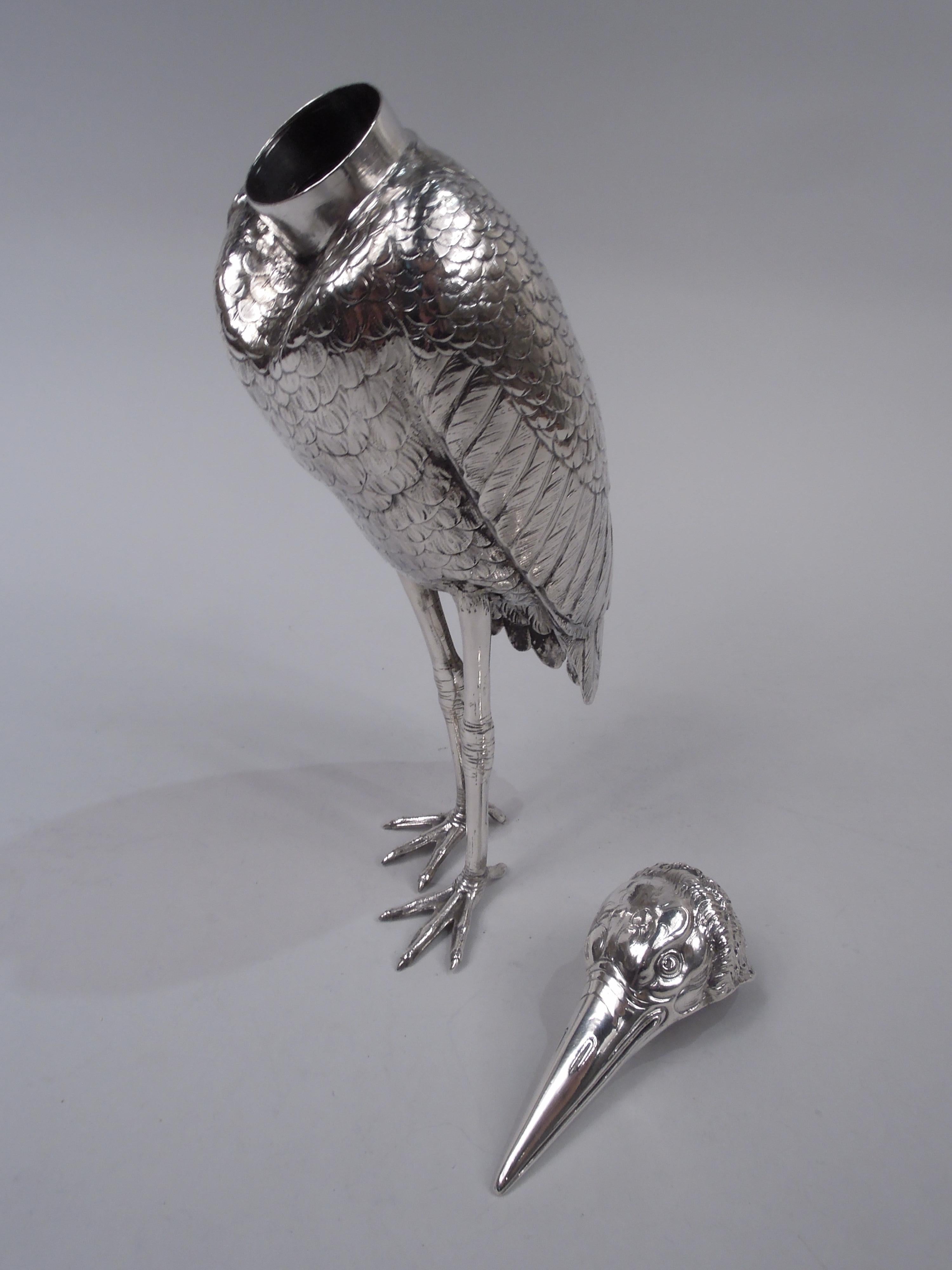 20th Century Neresheimer German Silver Brooding Raven Bird Spice Box For Sale