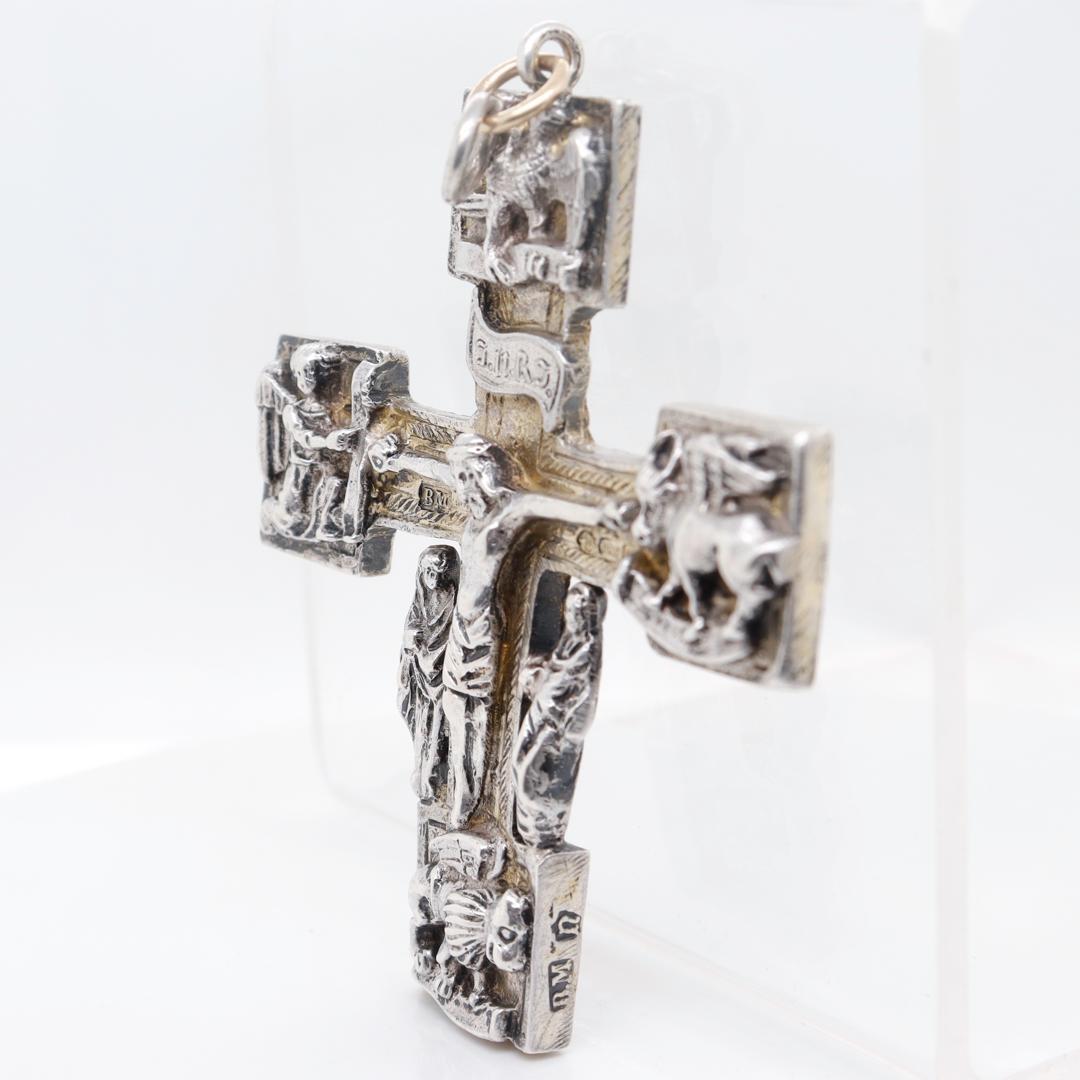 Neresheimer & Sohne Hanau Sterling Silver Gothic Revival Crucifix or Cross For Sale 10