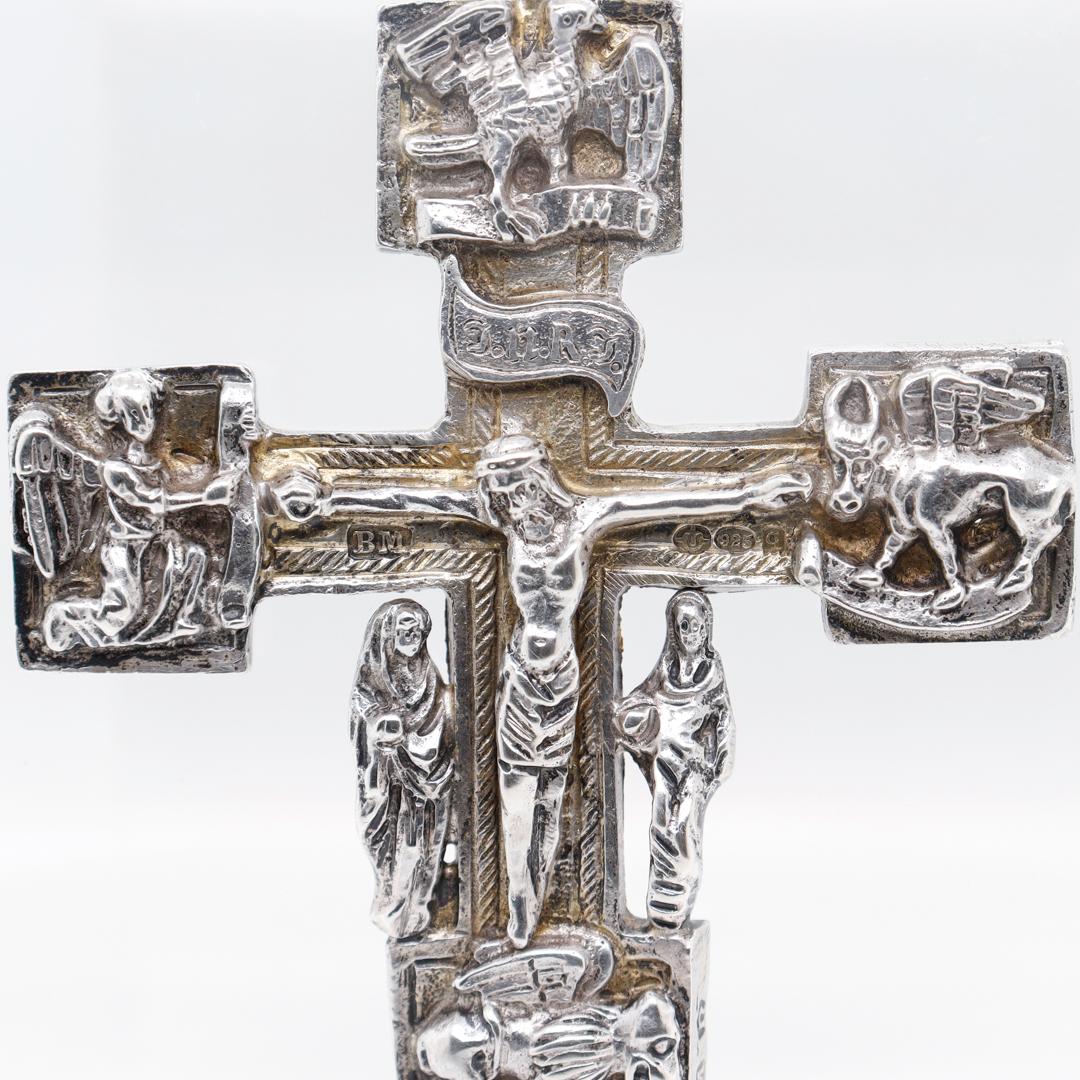 Women's or Men's Neresheimer & Sohne Hanau Sterling Silver Gothic Revival Crucifix or Cross For Sale
