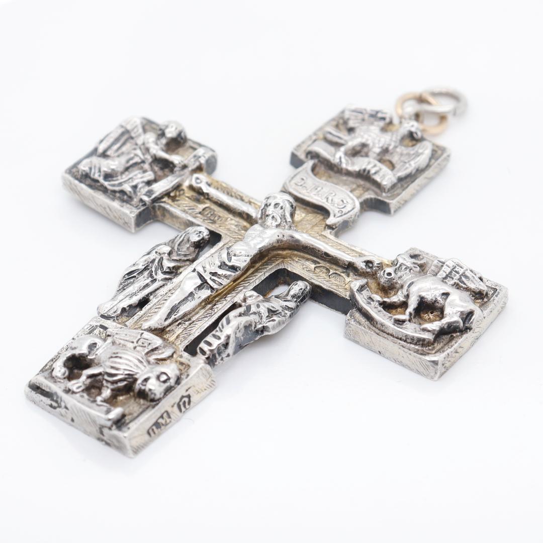 Neresheimer & Sohne Hanau Sterling Silver Gothic Revival Crucifix or Cross For Sale 1