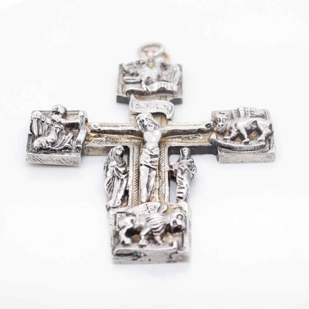 Neresheimer & Sohne Hanau Sterling Silver Gothic Revival Crucifix or Cross For Sale 2