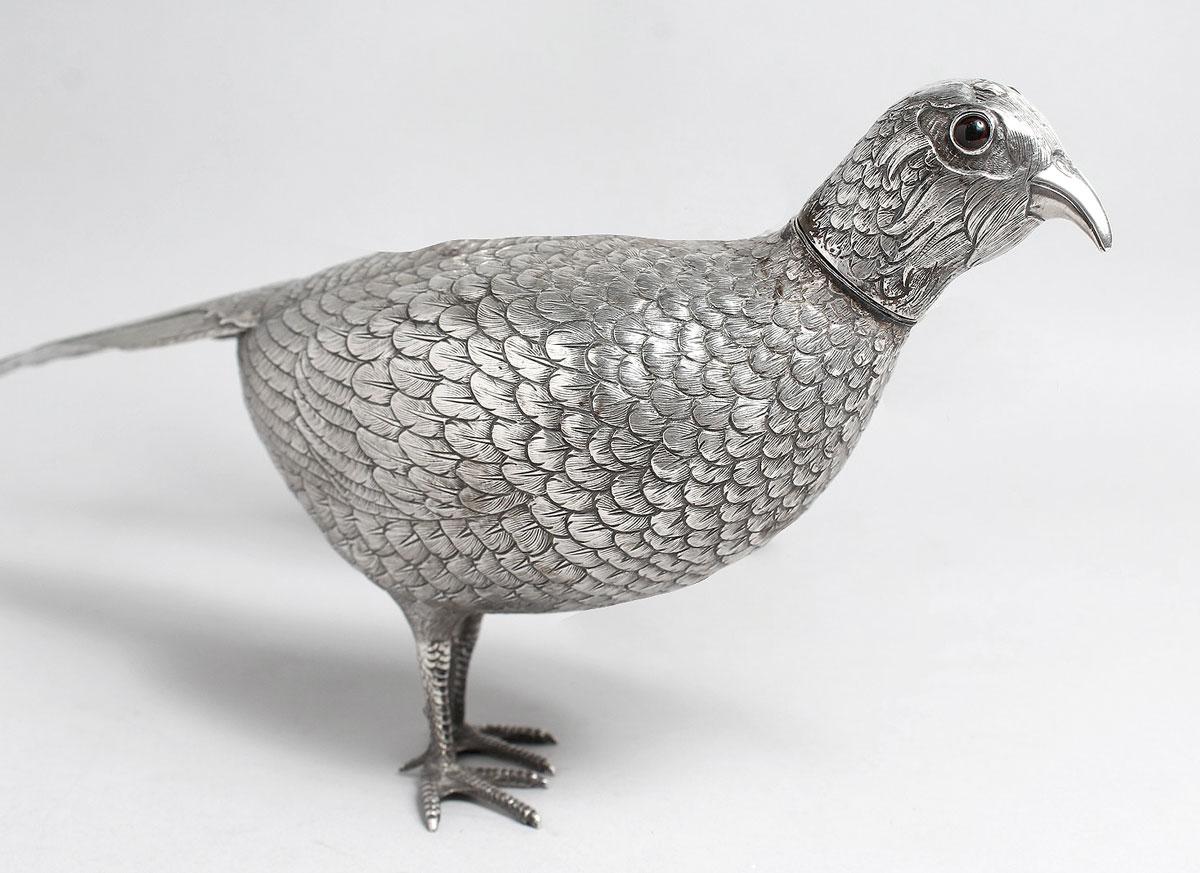 silver pheasant ornament