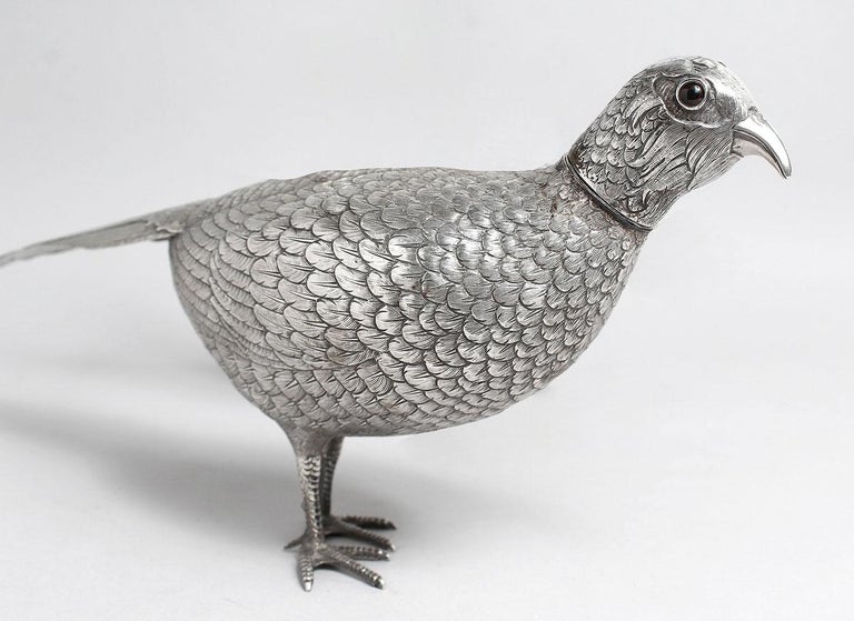 Neresheimer's style Pheasant Dutch Silver sterling Shaker In Good Condition For Sale In Paris, FR