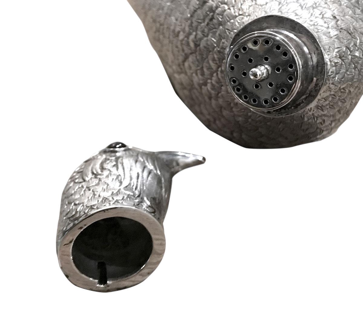 Coctelera de plata esterlina estilo Neresheimer's Pheasant Dutch Silver Plata esterlina en venta