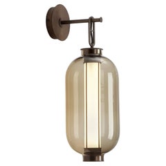 Neri and Hu Bai A Ba Ba Bronze-Amber Glass Diffuser Wall Lamp For Parachilna